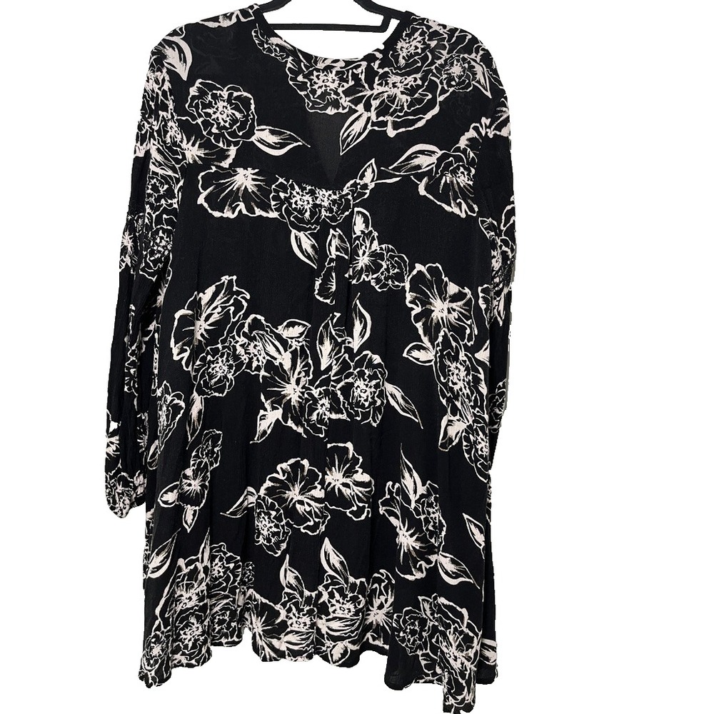 FREE PEOPLE Snap Out of It Floral Swing Tunic Mini Dress Sz S Boho Festival - Picture 3 of 9